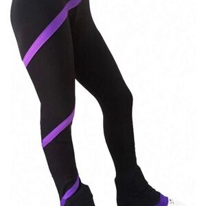 New Black and Purple figure skating Leggings